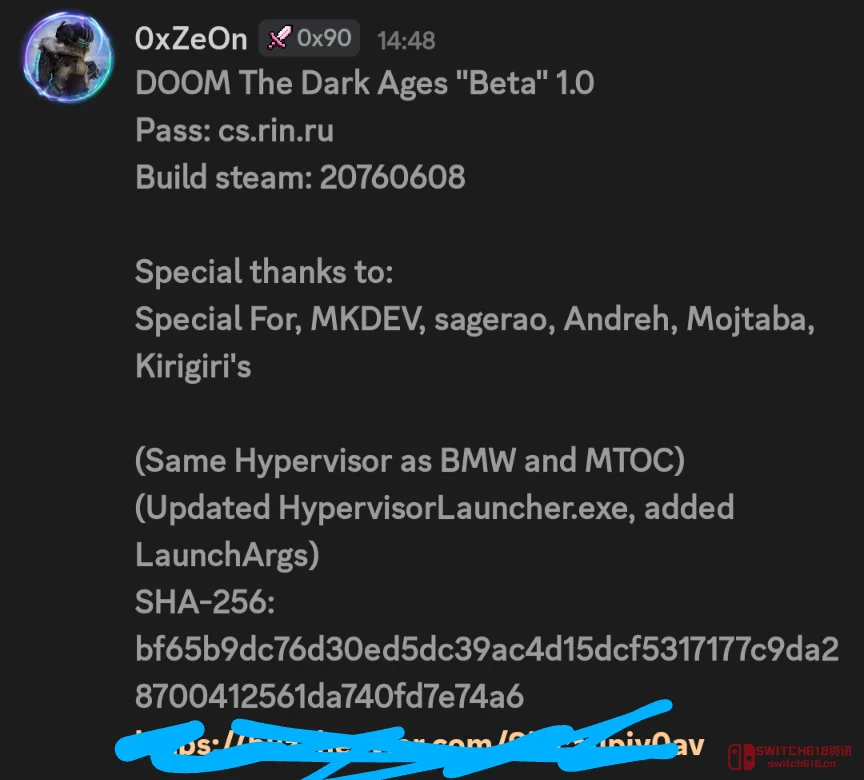 0xZe0n牛逼!《毁灭战士:黑暗时代》的D加密,终于被干翻了! 0xZe0n牛逼!《毁灭战士:黑暗时代》的D加密,终于被干翻了!