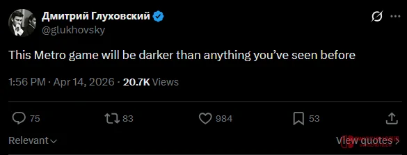 爷青回!《地铁2039》故事提前泄露,这可能是系列最黑暗的一作 爷青回!《地铁2039》故事提前泄露,这可能是系列最黑暗的一作