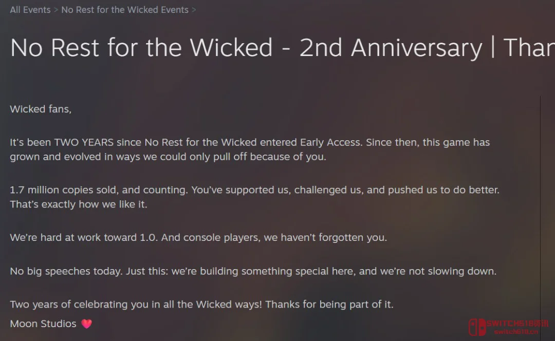 《恶意不息》两周年销量破170万!主机版有戏了? 《恶意不息》两周年销量破170万!主机版有戏了?