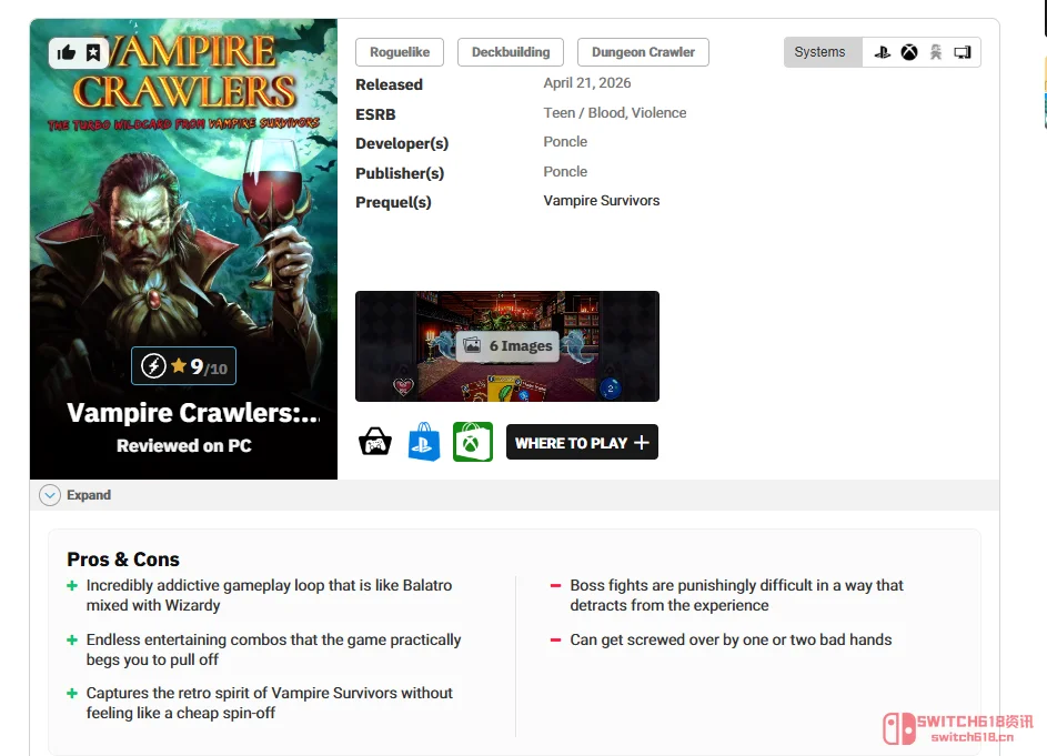 《吸血鬼探索者》M站均分80好评:卡牌版也这么上头? 《吸血鬼探索者》M站均分80好评:卡牌版也这么上头?