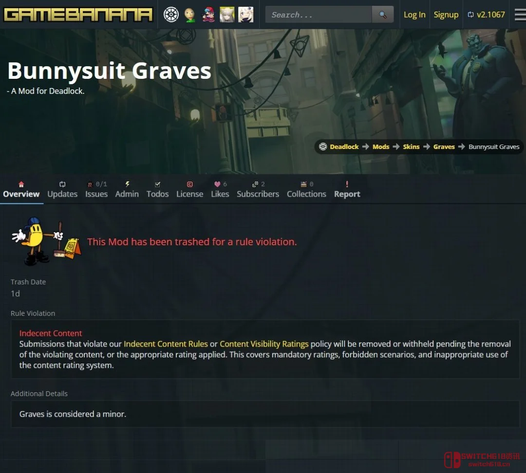 这理由我服了!《死锁》兔女郎mod因"未成年"被下架,玩家:哪像未成年了? 这理由我服了!《死锁》兔女郎mod因"未成年"被下架,玩家:哪像未成年了?