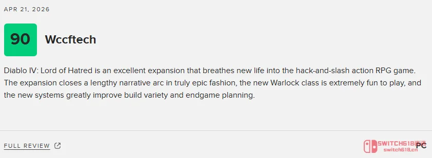 《暗黑4》新DLC媒体评分出炉!82分这波是稳了还是翻车了? 《暗黑4》新DLC媒体评分出炉!82分这波是稳了还是翻车了?