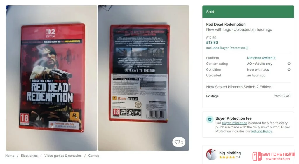 《荒野大镖客》Switch2实体版曝光引发众怒 盒内无卡带仅含下载码 《荒野大镖客》Switch2实体版曝光引发众怒 盒内无卡带仅含下载码