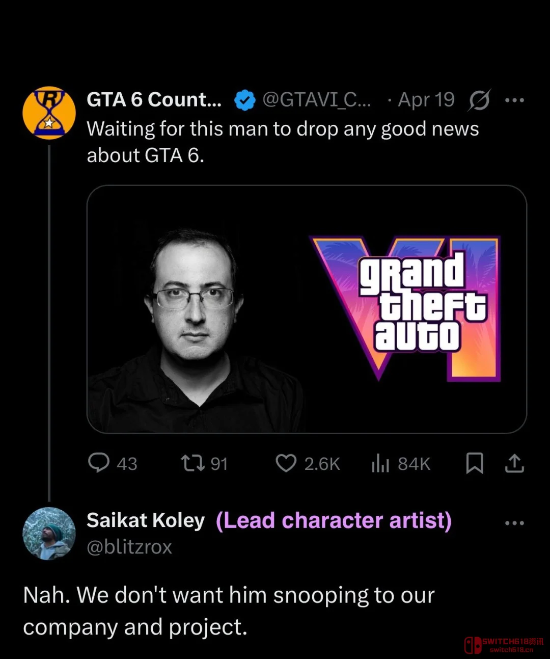 R星大佬亲自下场开喷!这保密协议是白签了? R星大佬亲自下场开喷!这保密协议是白签了?