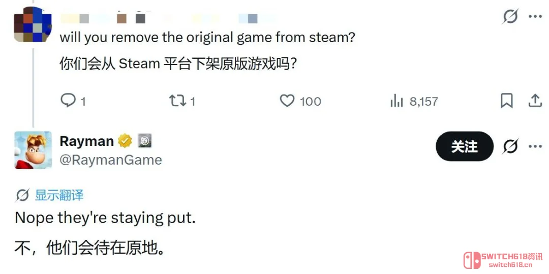 育碧这波操作我服!《雷曼:传奇重制版》发售后原版居然不下架! 育碧这波操作我服!《雷曼:传奇重制版》发售后原版居然不下架!