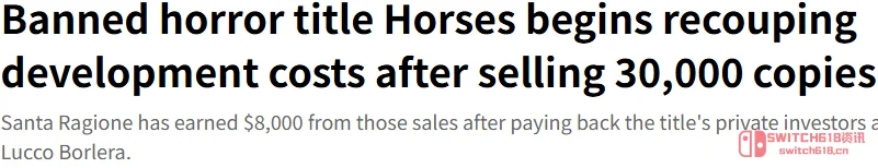 裸体人马《Horses》都卖3万份了,官方却说:4.2万开发费还没回本? 裸体人马《Horses》都卖3万份了,官方却说:4.2万开发费还没回本?